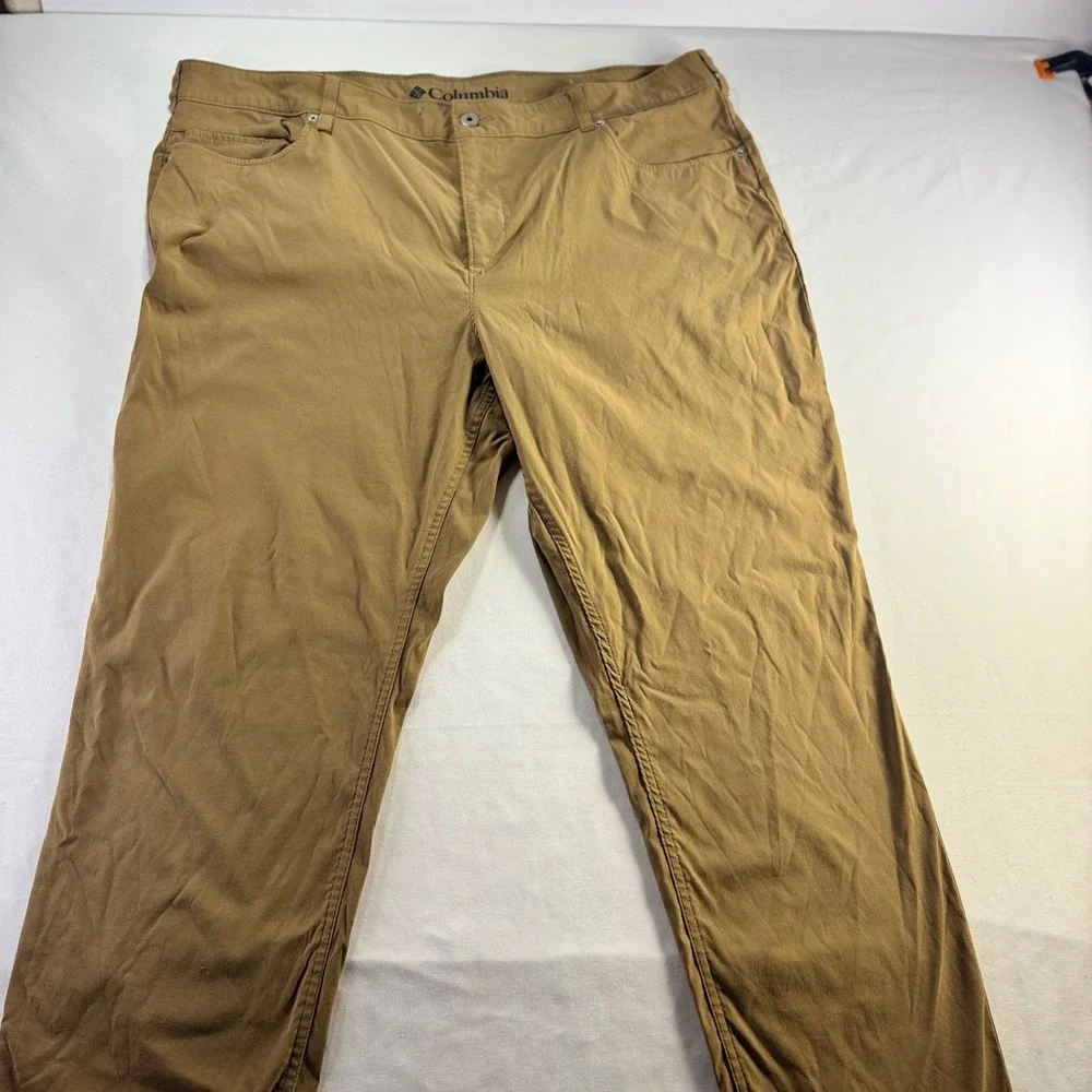 Columbia Pants Mens 42x30 Tan Brown Cotton Blend Outdoor Hiking Casual‎ 5-Pocket
